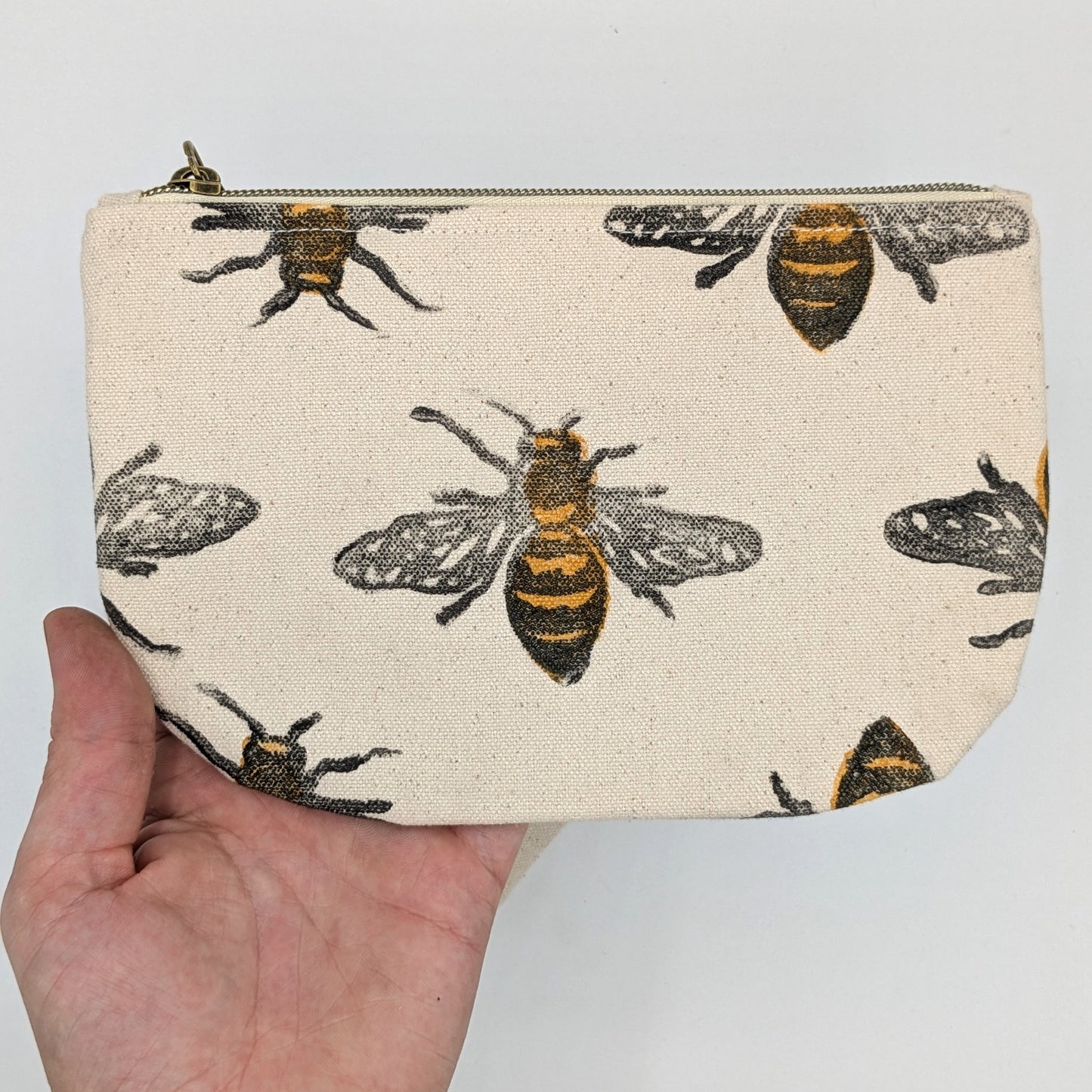 Bee Block Printed Half Moon Mini Pouch