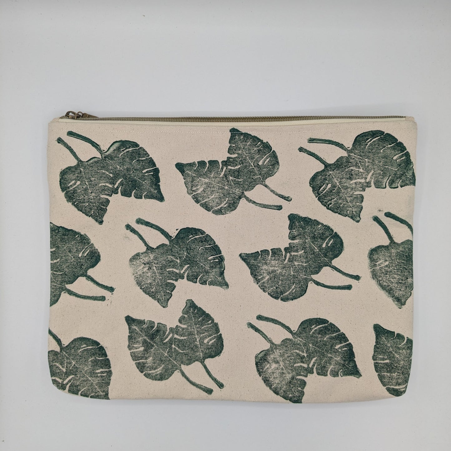 Vertical Fern Large Zippered Pouch