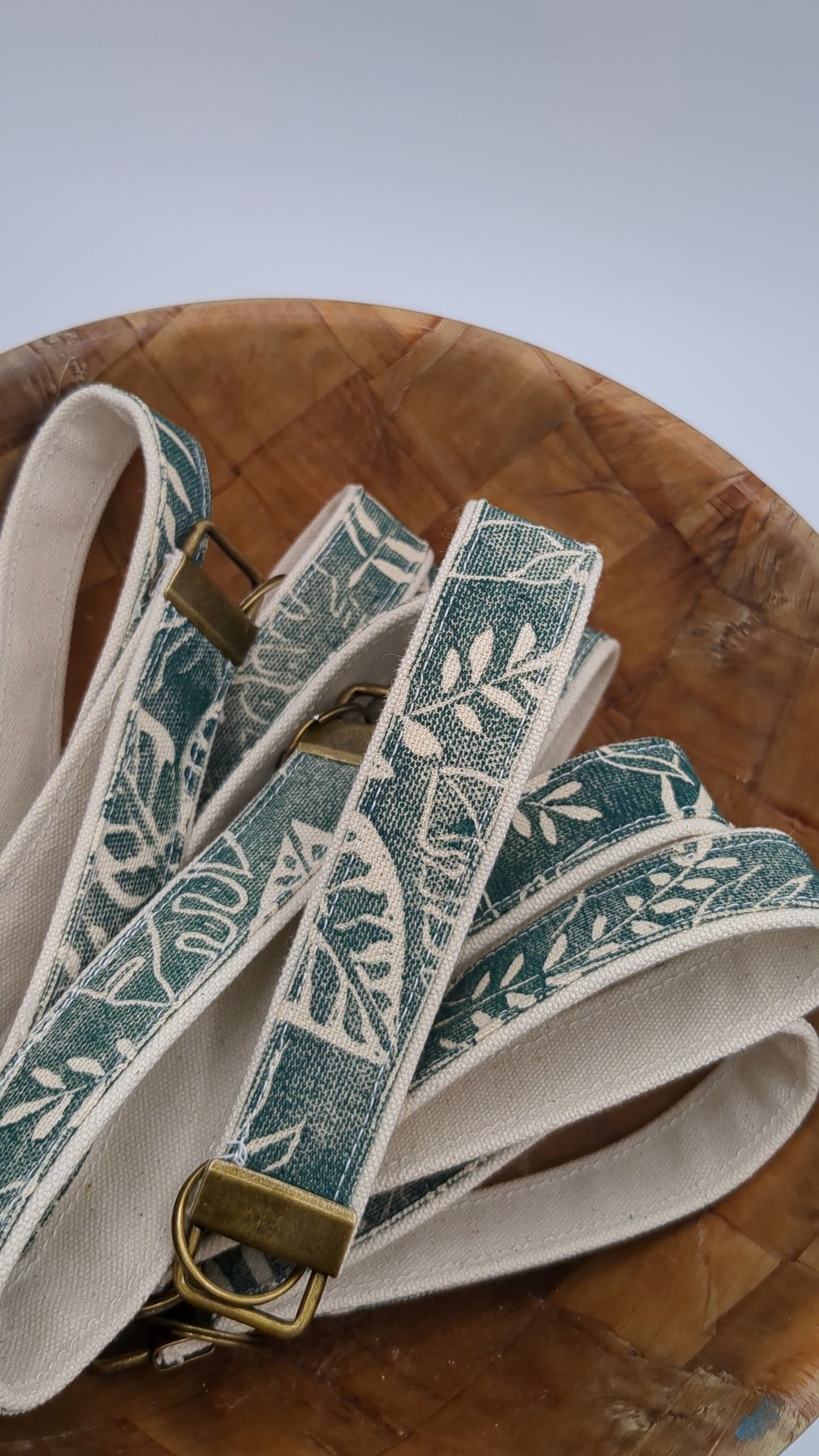 Botanical Block Printed Key Fob Wristlet