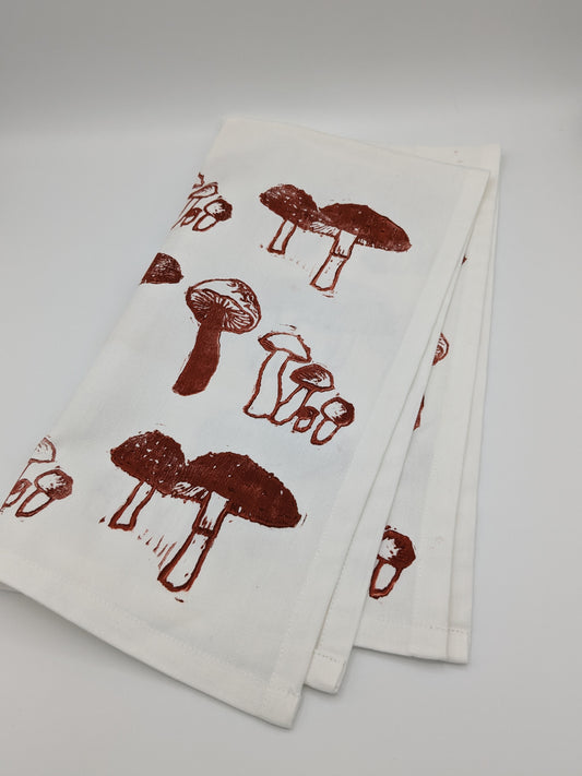 Mushroom Block Printed Kitchen Towel