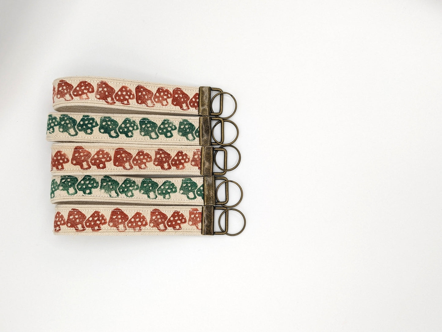 Mushroom Block Printed Key Fob Wristlet