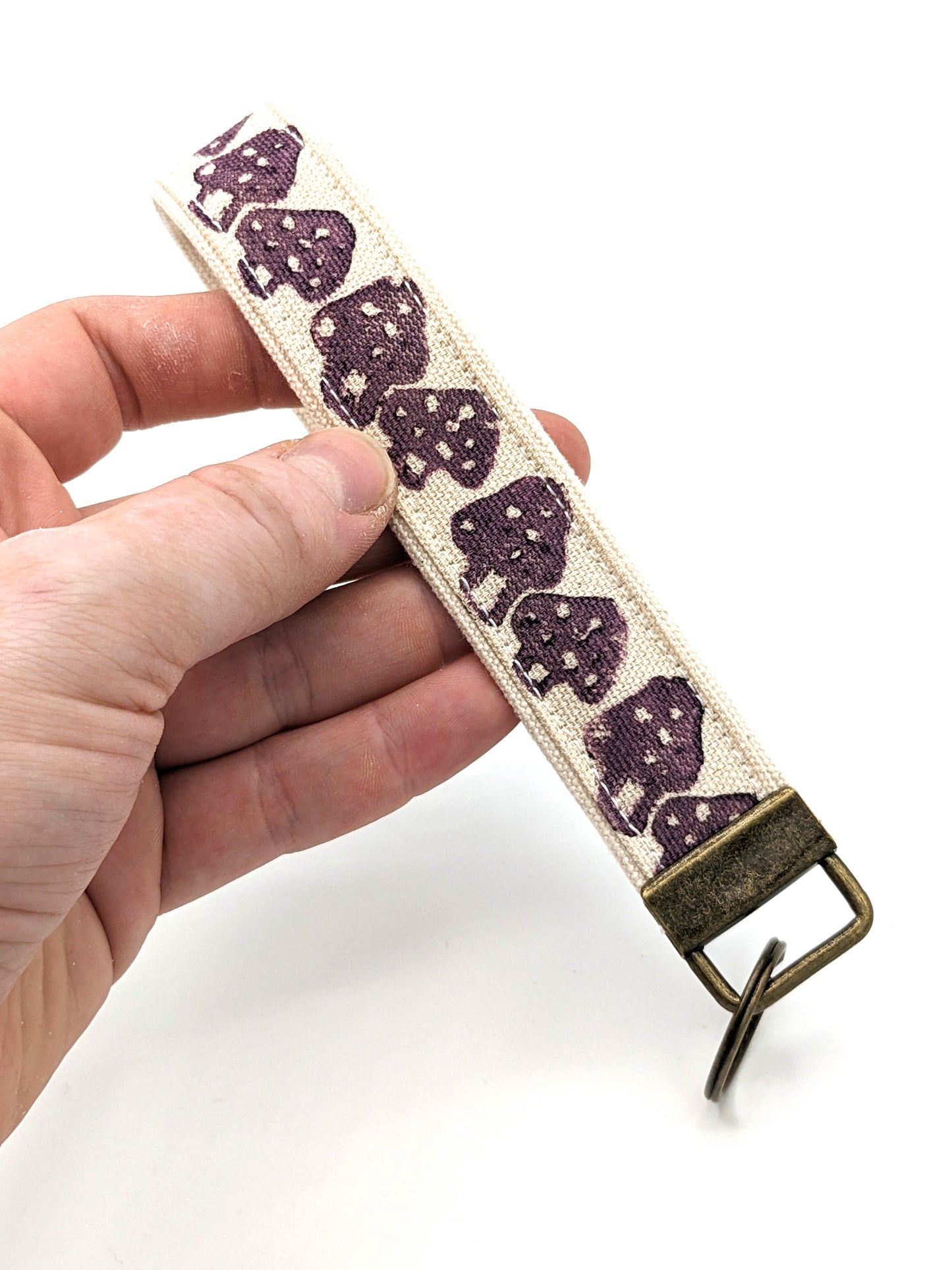 Mushroom Block Printed Key Fob Wristlet