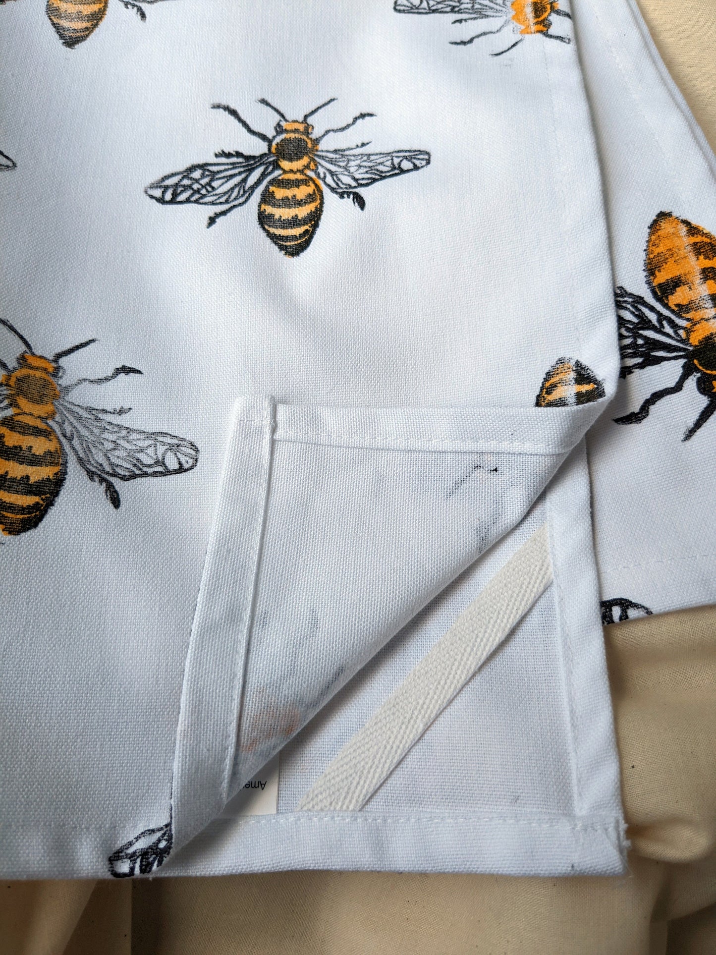 Bee Block-Printed Kitchen Towel
