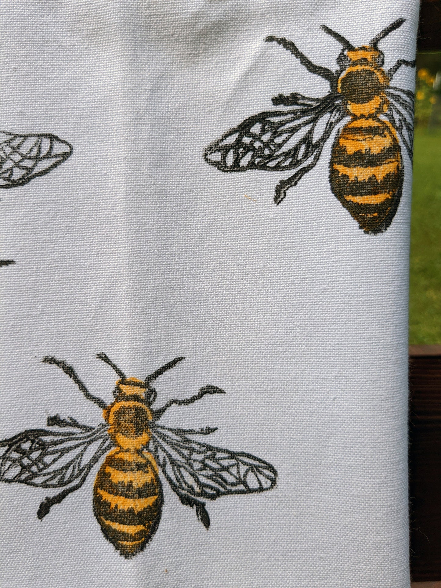 Bee Block-Printed Kitchen Towel