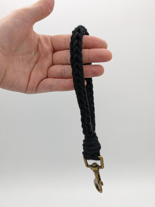 Black Crocheted Wristlet Strap Lanyard