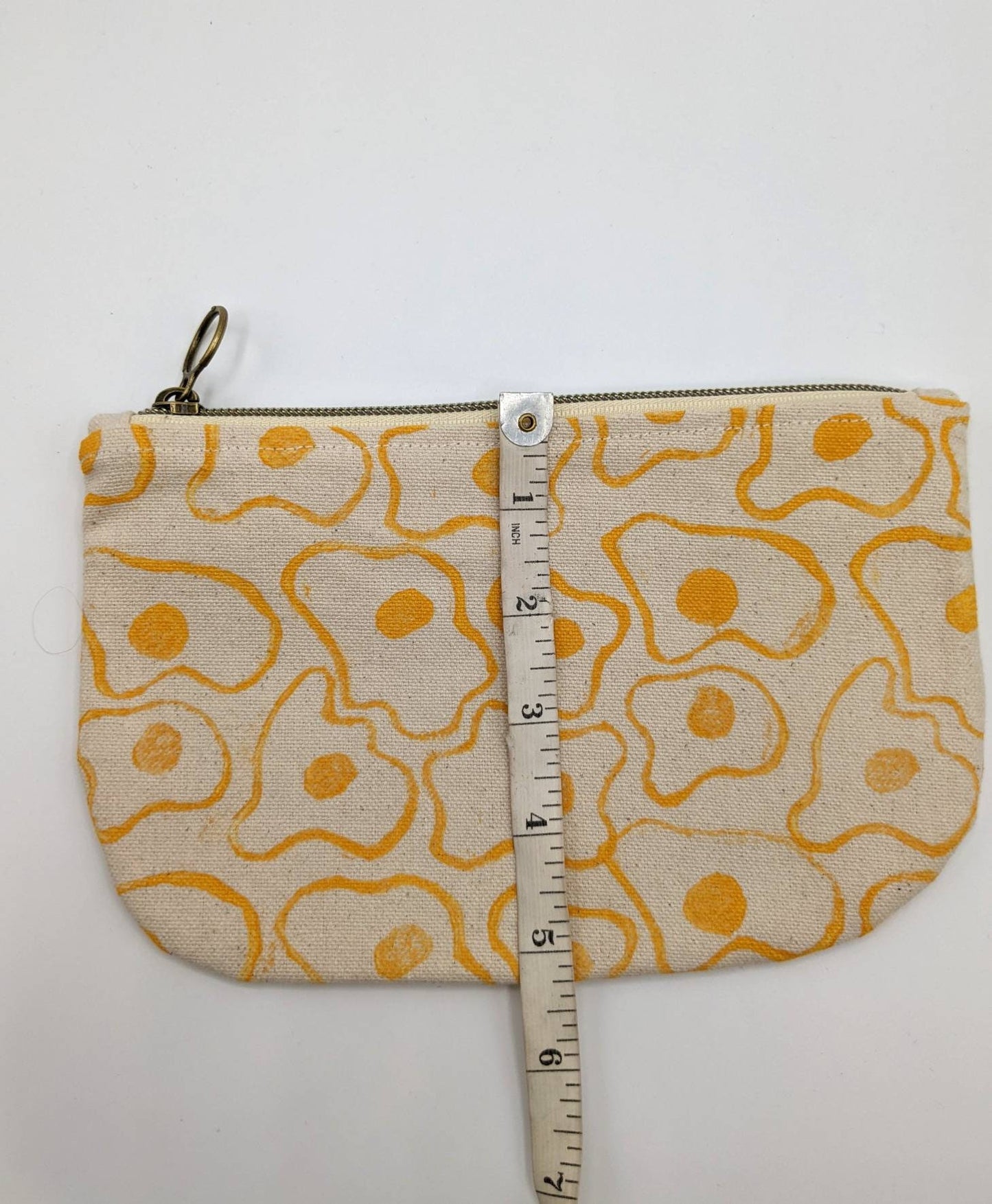 Fried Egg Print Half Moon Zip Pouch