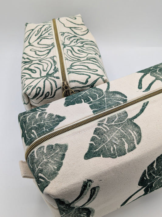 Monstera Leaf Boxy Pouch