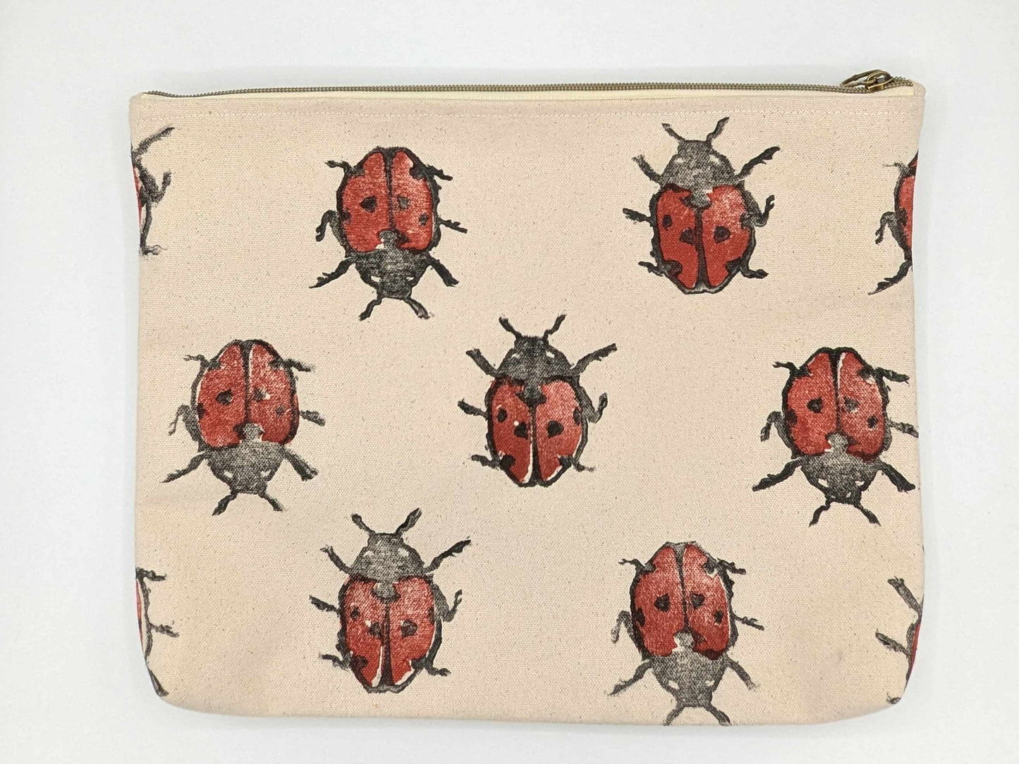 Black Circle Large Zippered Pouch