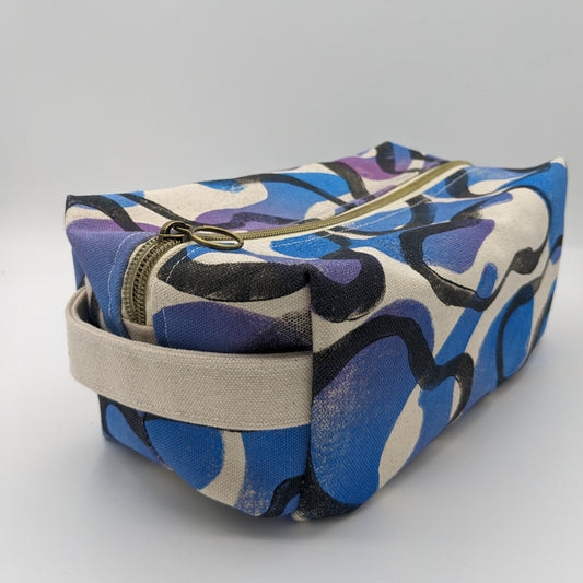 Blue Abstract Boxy Pouch