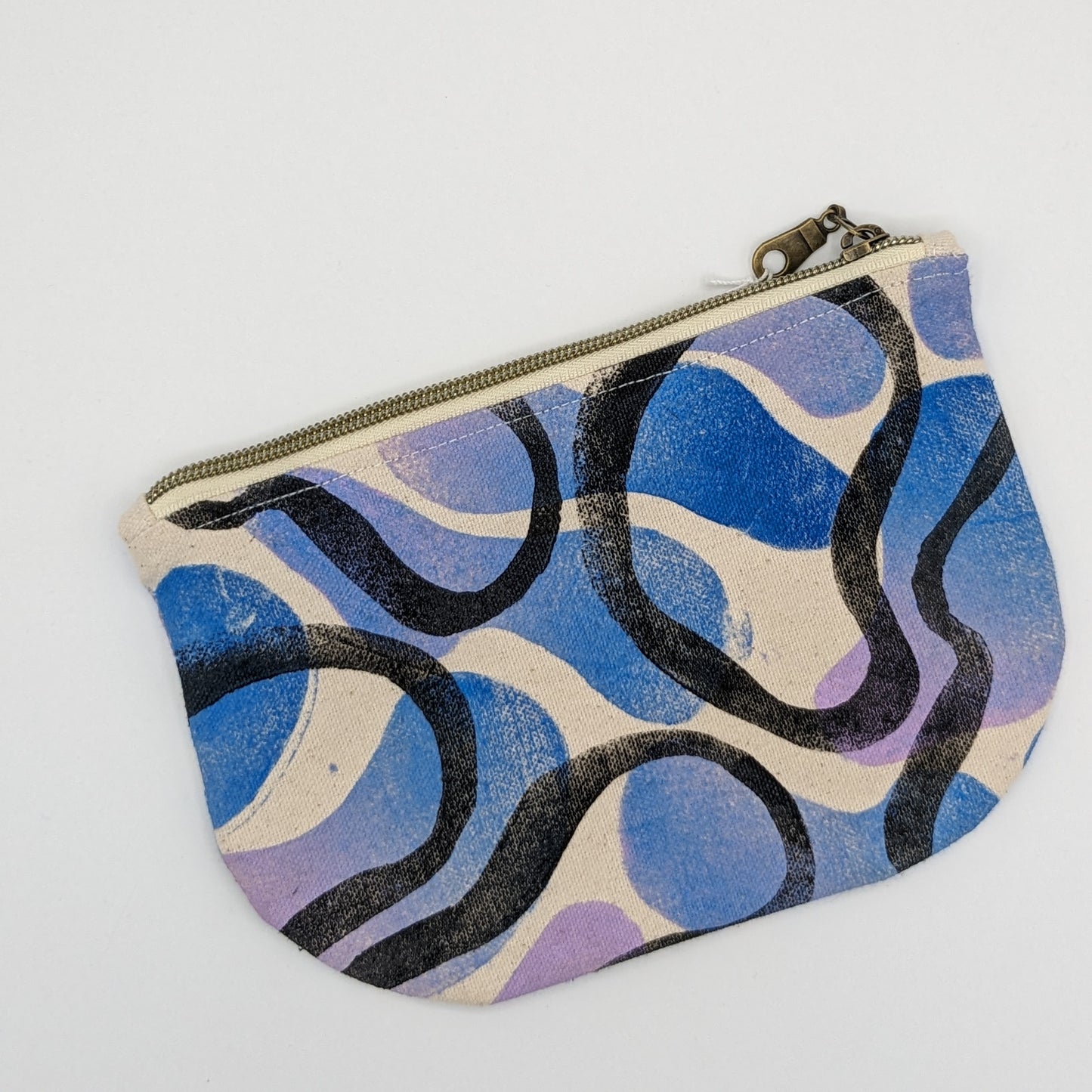 Blue & Purple Blobs Half Moon Pouch