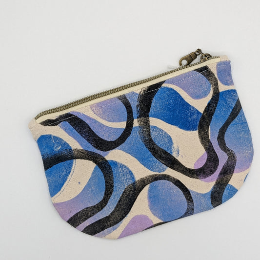 Blue & Purple Blobs Half Moon Pouch
