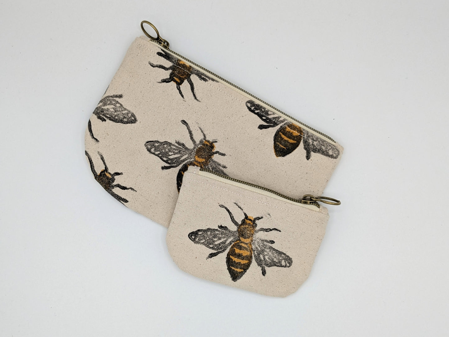 Bee Block Printed Half Moon Pouch