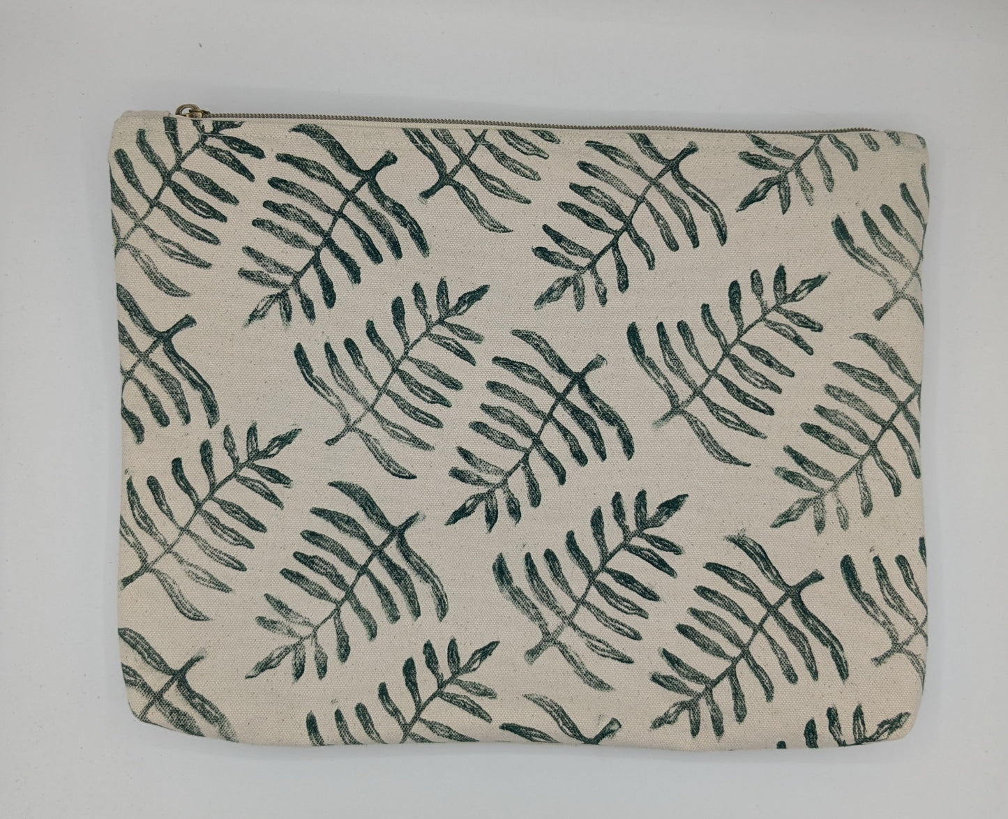 Vertical Fern Large Zippered Pouch