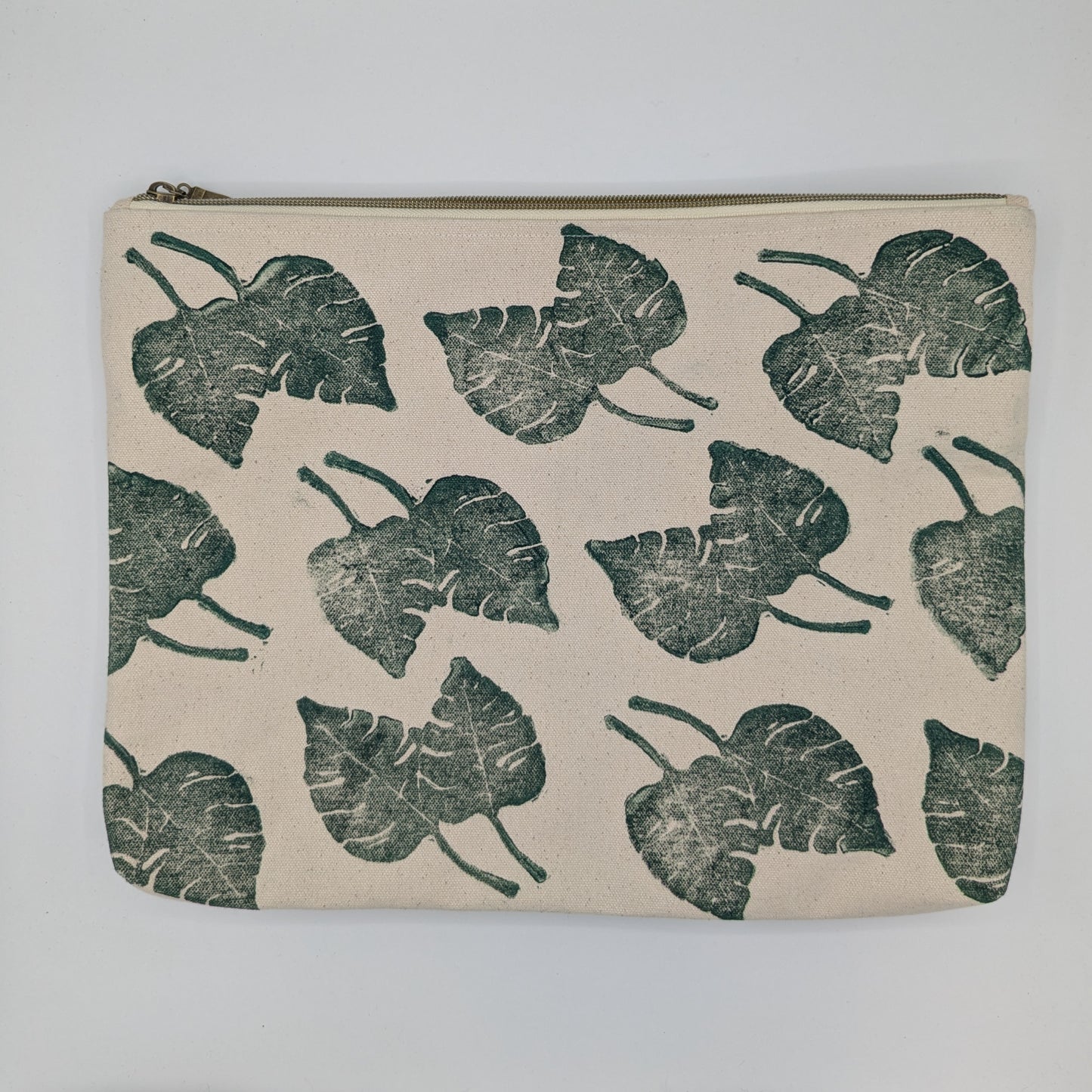 Vertical Fern Large Zippered Pouch