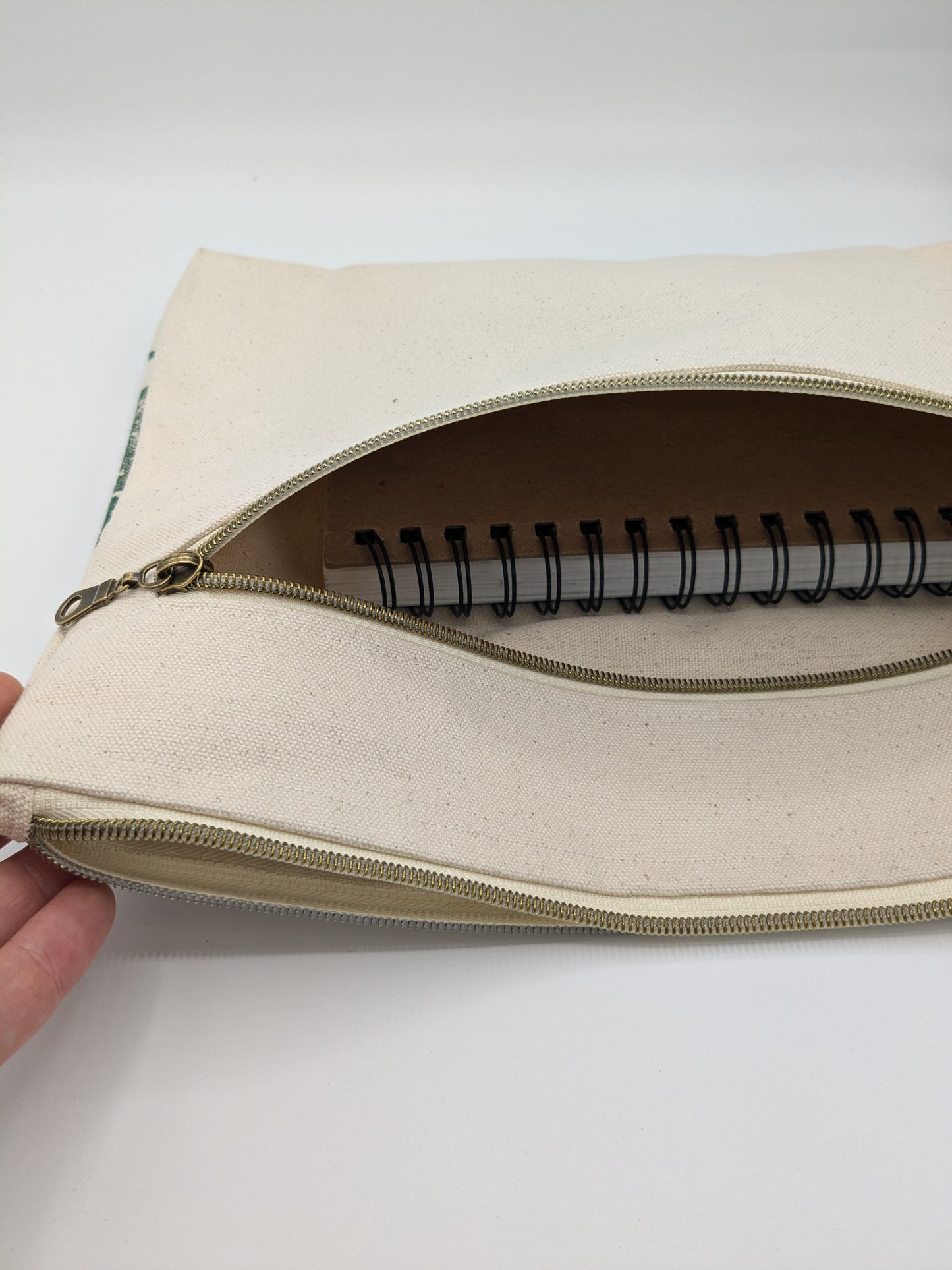 Vertical Fern Large Zippered Pouch
