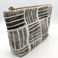 Black Minimalist Printed Double Zip Pouch