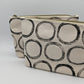 Black Minimalist Printed Double Zip Pouch