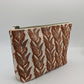 Abstract Leaf Block Printed Double Zip Pouch