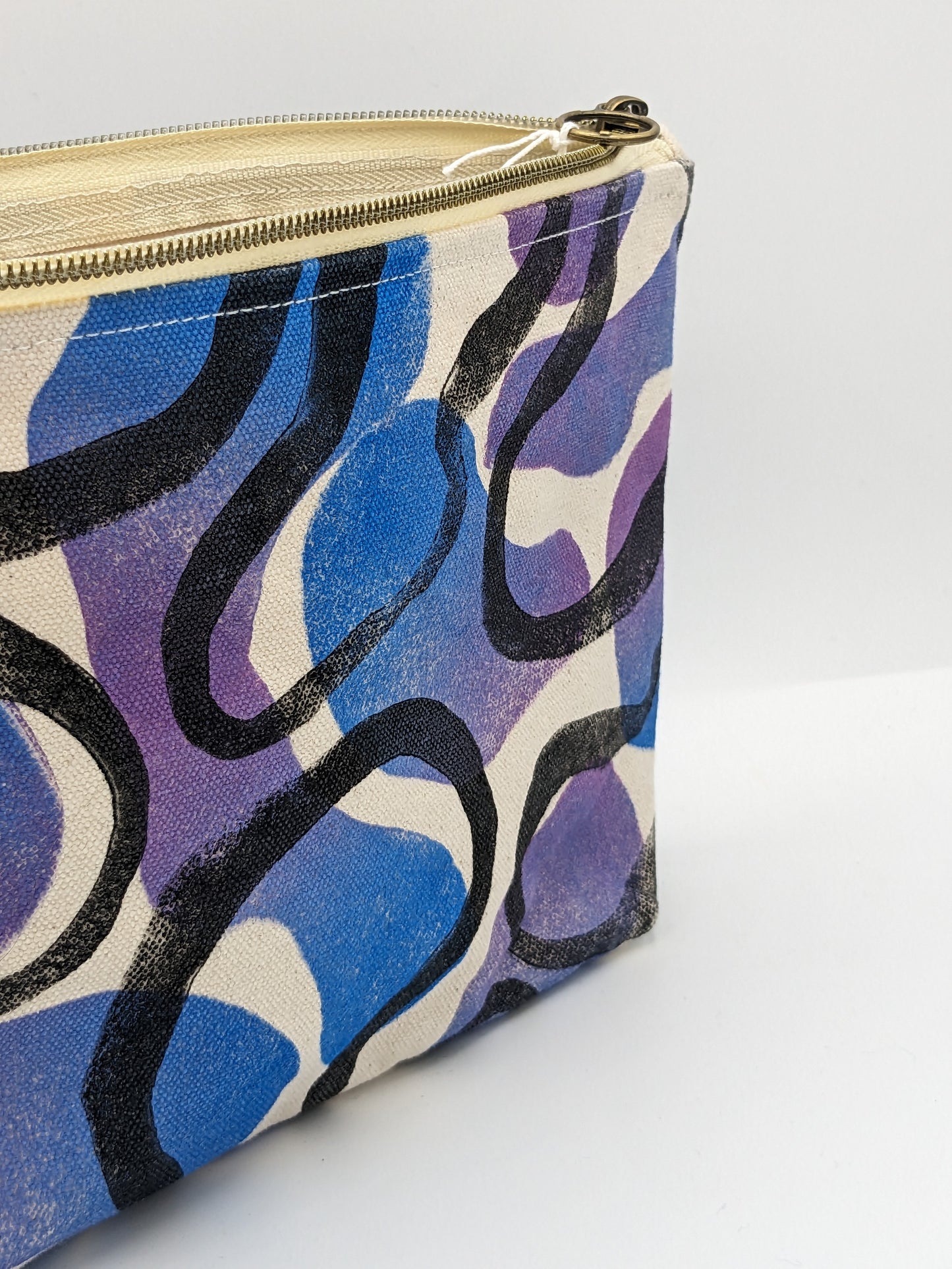 Blue & Purple Blob Double Zip Pouch