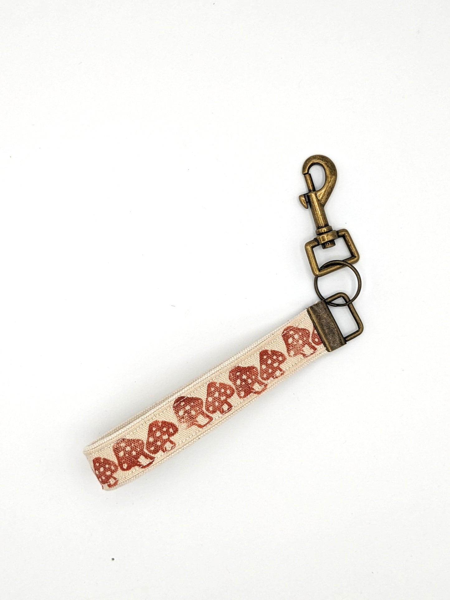 Mushroom Block Printed Key Fob Wristlet