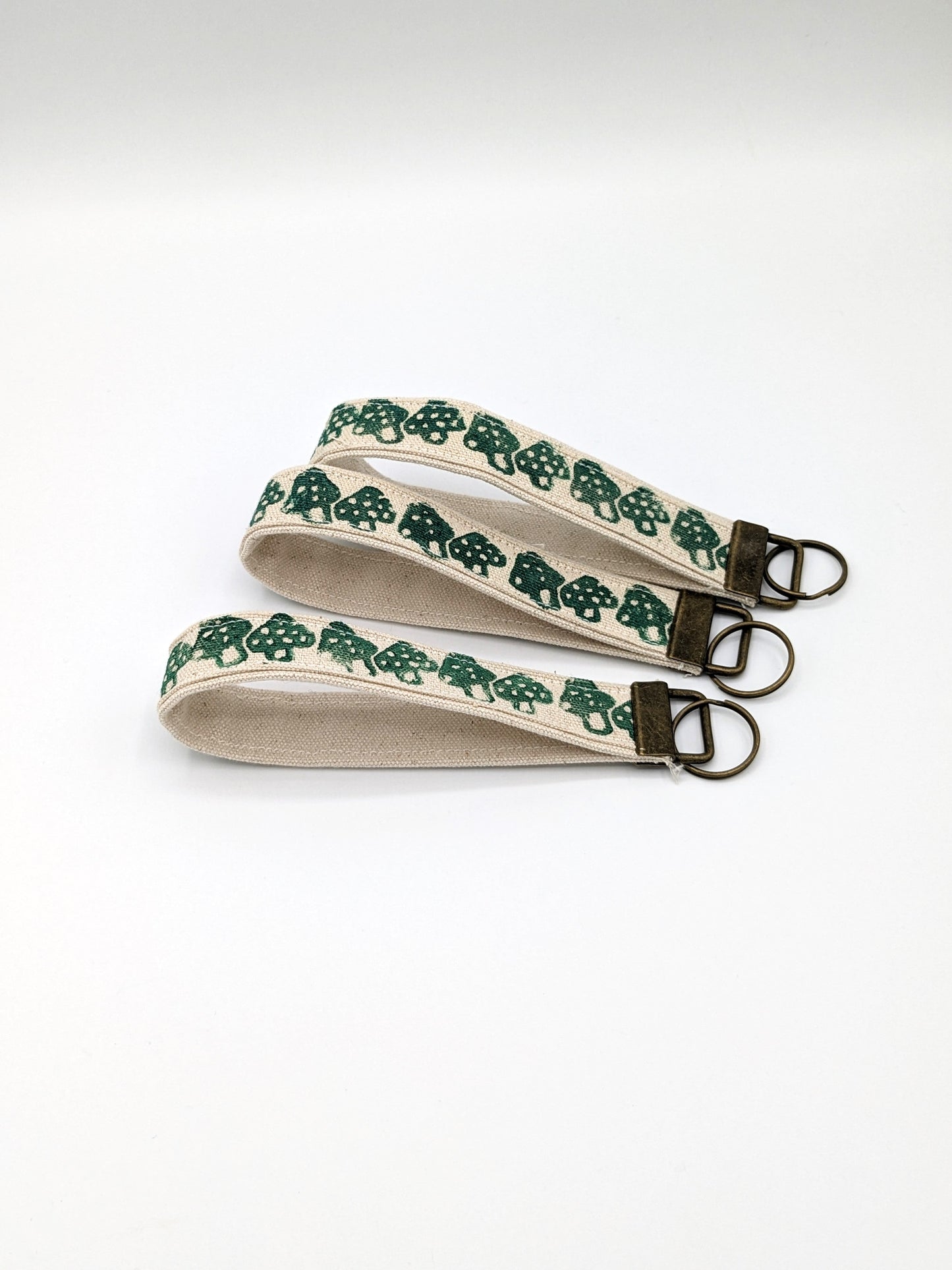 Mushroom Block Printed Key Fob Wristlet