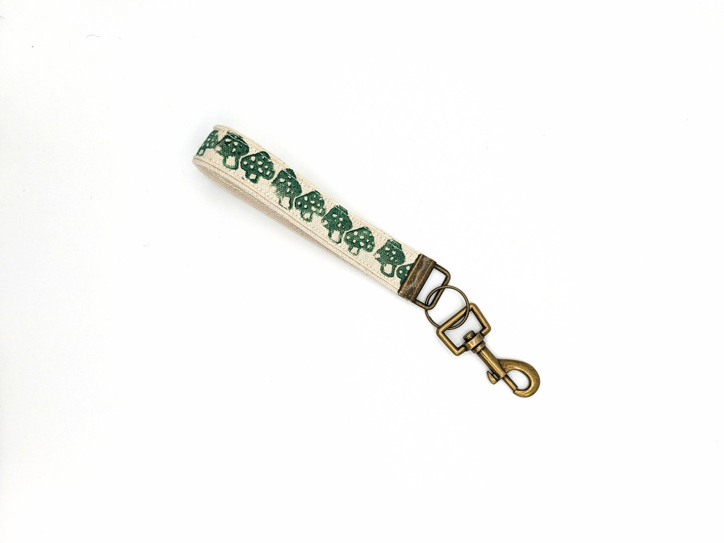 Mushroom Block Printed Key Fob Wristlet