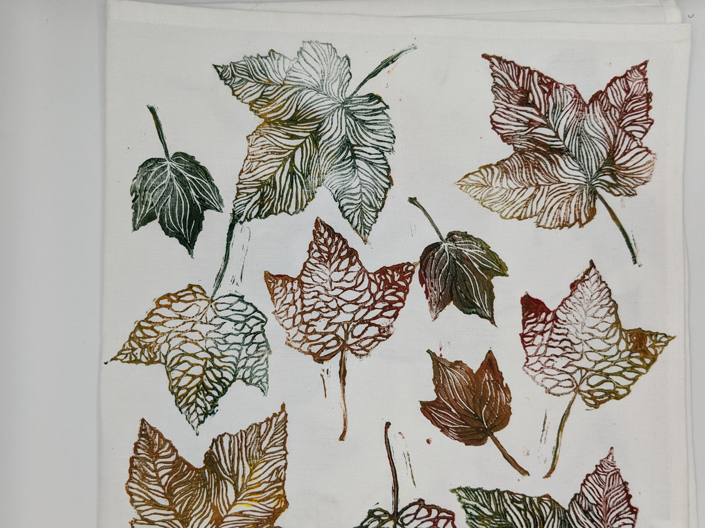 Autumn Leaf Block-Printed Kitchen Towel