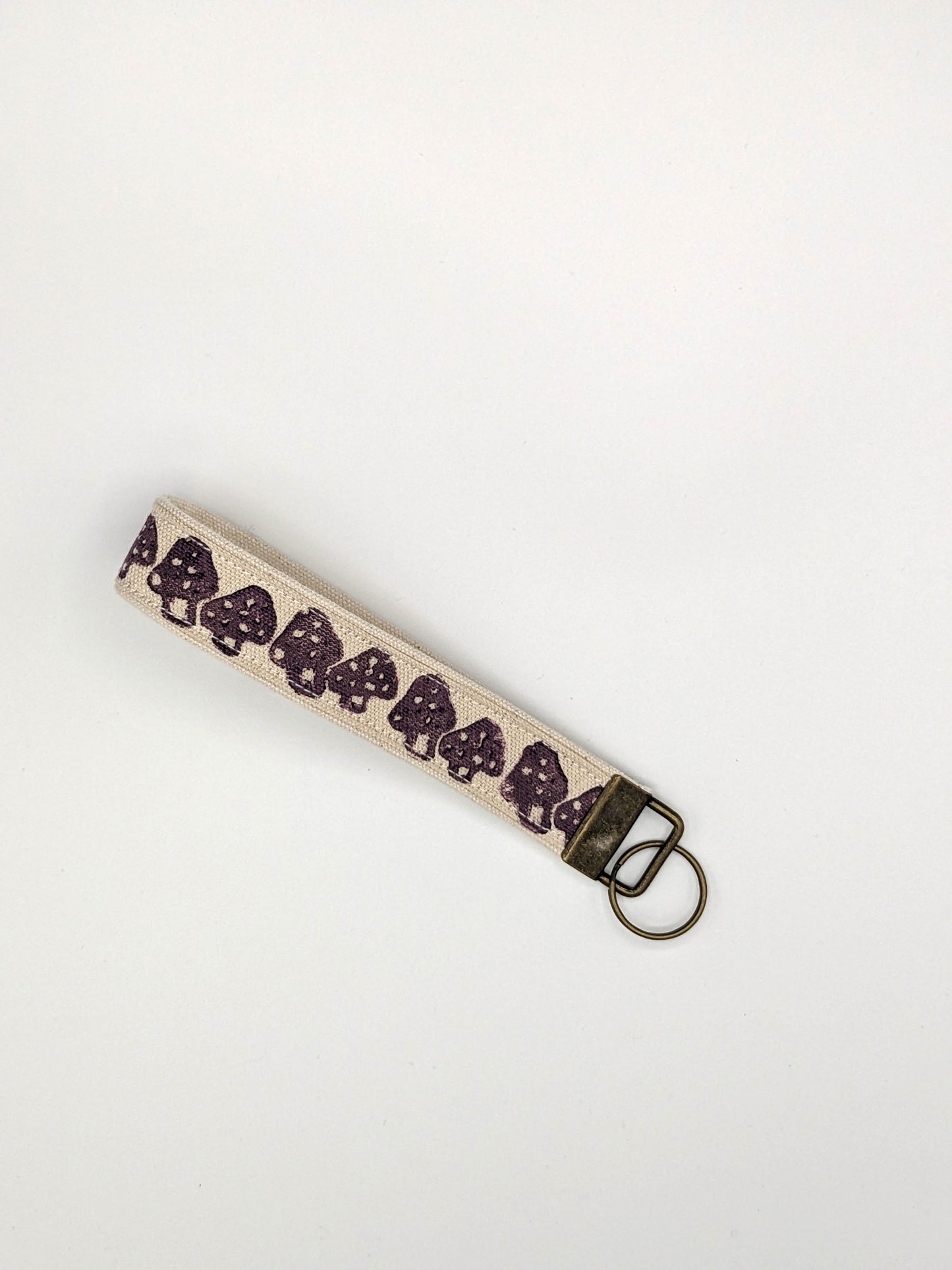 Mushroom Block Printed Key Fob Wristlet