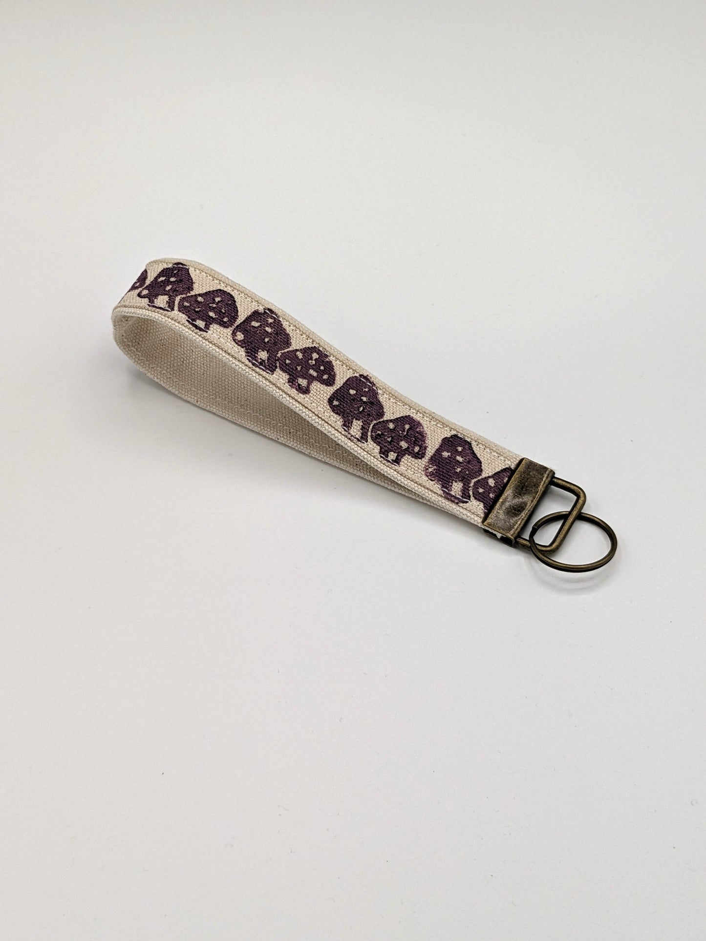 Mushroom Block Printed Key Fob Wristlet