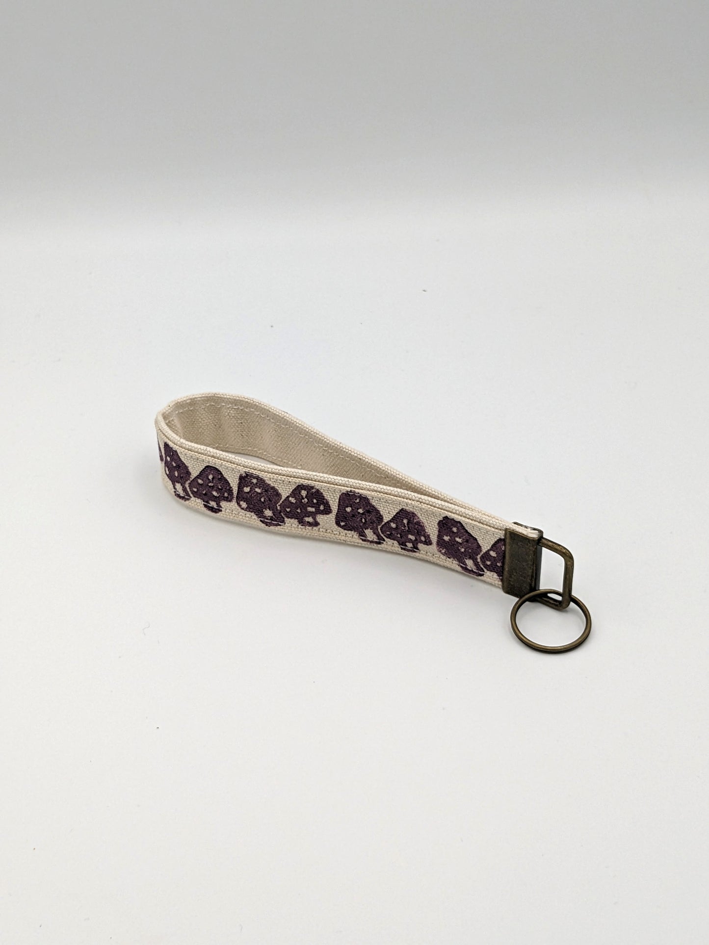 Mushroom Block Printed Key Fob Wristlet