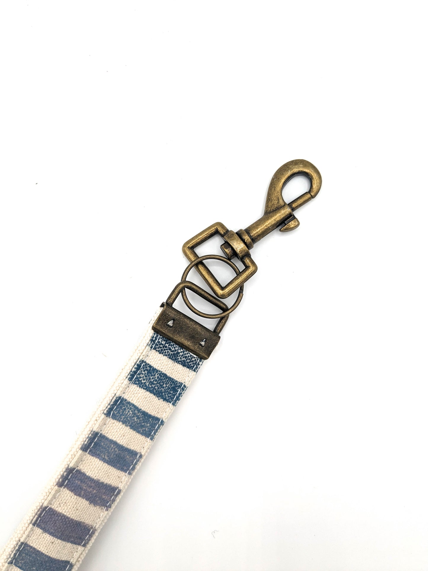 Blue Purple Ombre Stripe Block Printed Key Fob Wristlet