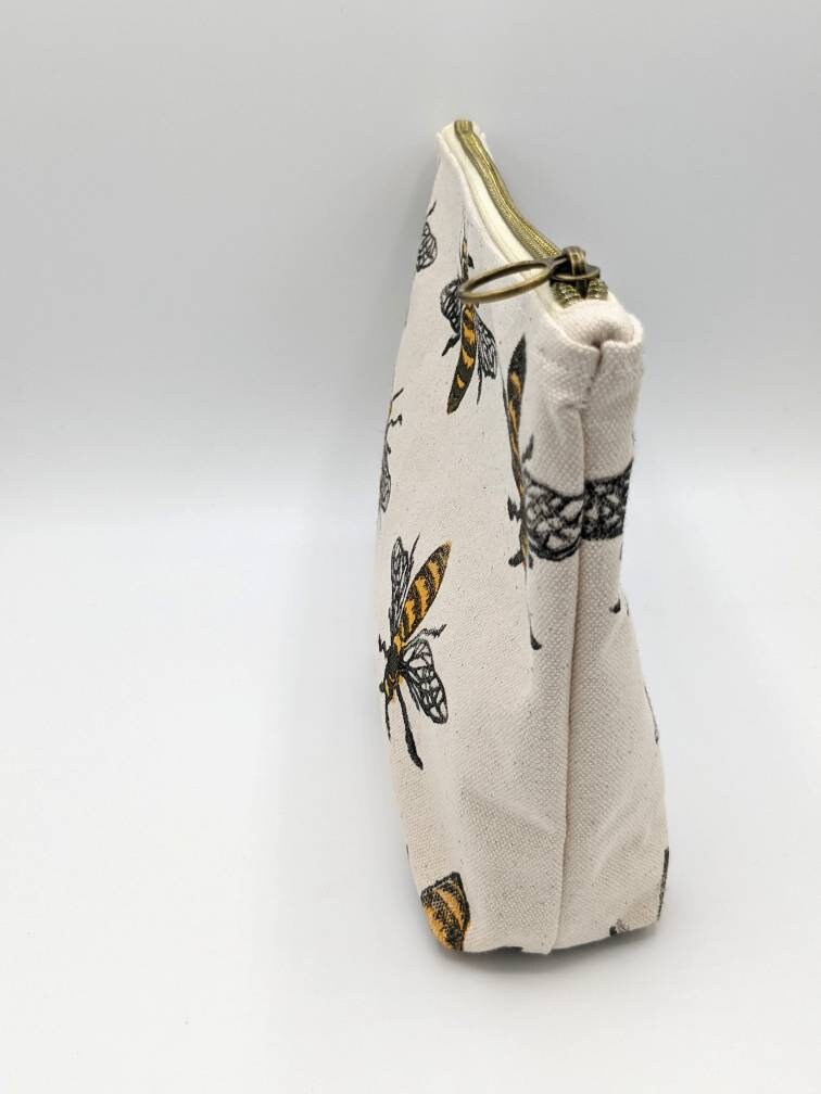 Bee Block Printed Double Zip Pouch